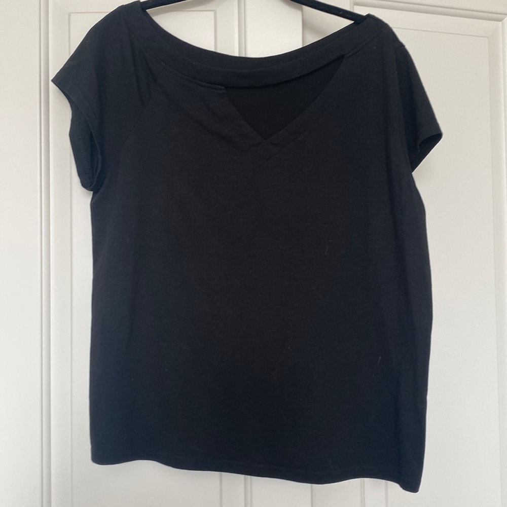 Black Cool Slit Top